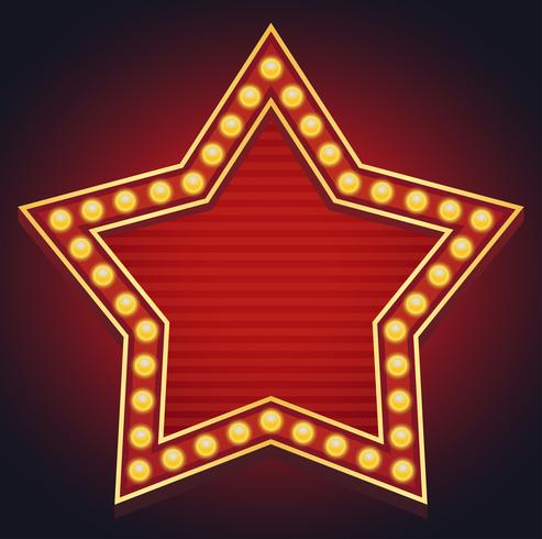 Light sign marquee bulb glowing vintage style vector