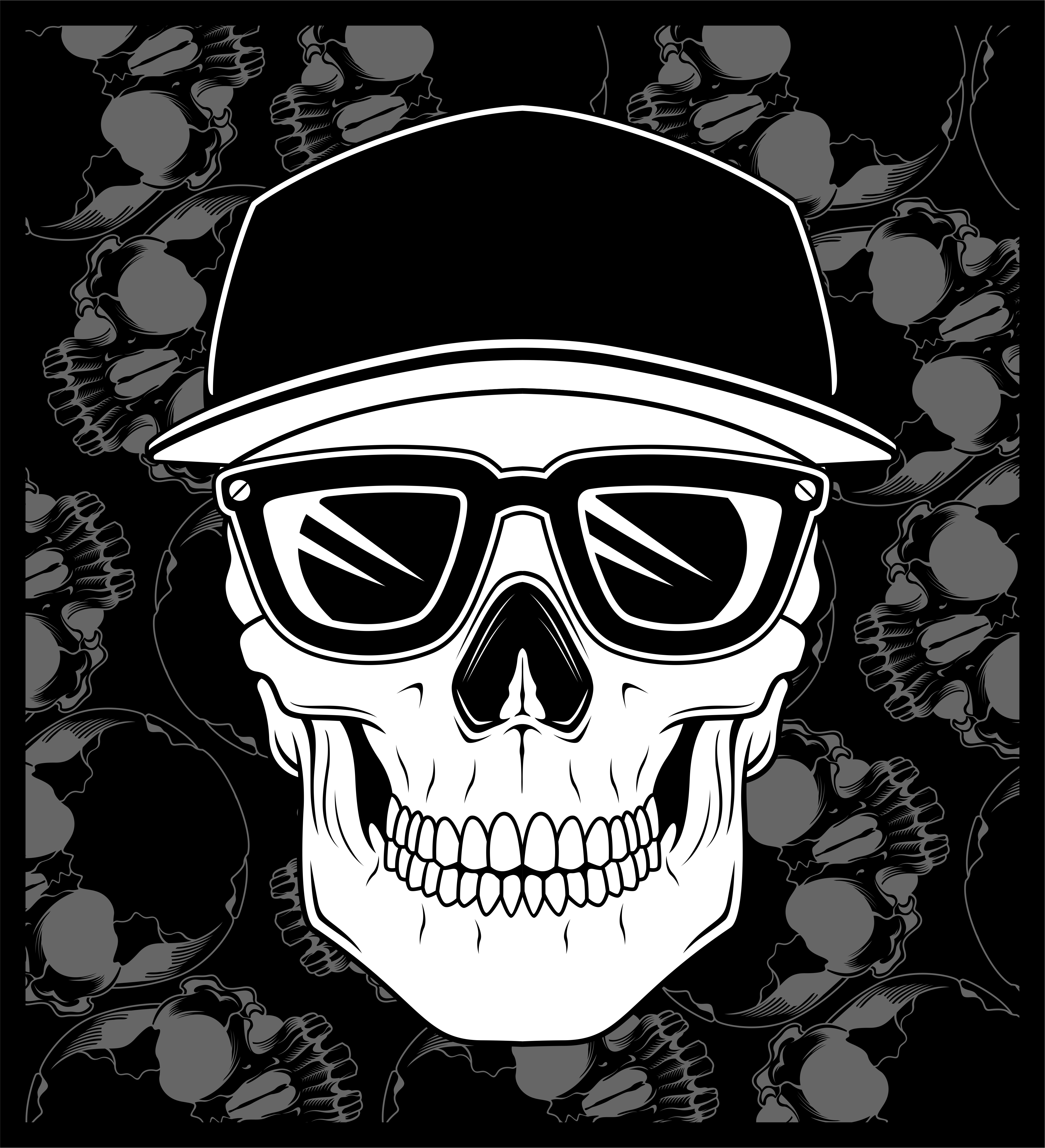 skull cap wearing glasses 540640 Vector Art at Vecteezy