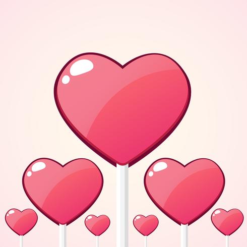 Caricatura de corazones de caramelo, ilustración vectorial, concepto para el día de San Valentín vector