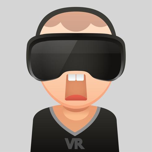 Auriculares de vidrio de realidad virtual, diseño plano vectorial vector