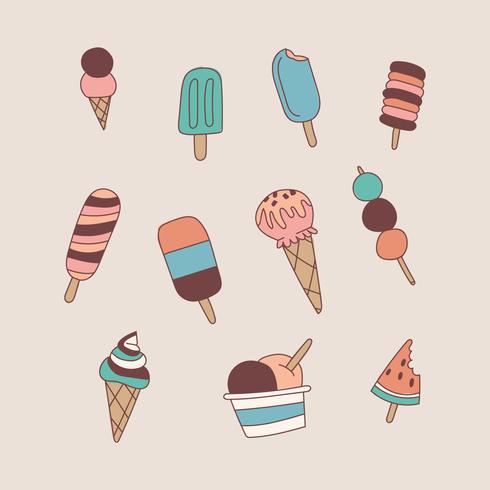 Ice Cream Doodles vector