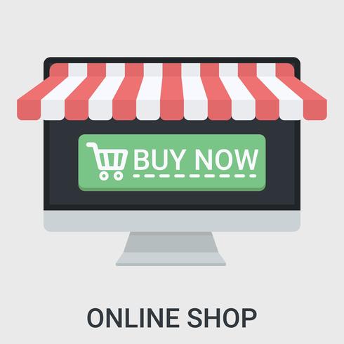 Online shop in a flat design vector