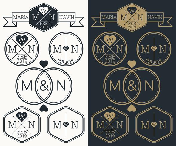 Wedding logo monogram vector