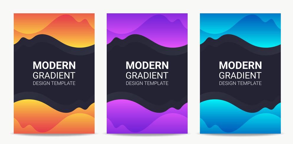 Fluid Modern gradient background design template set vector