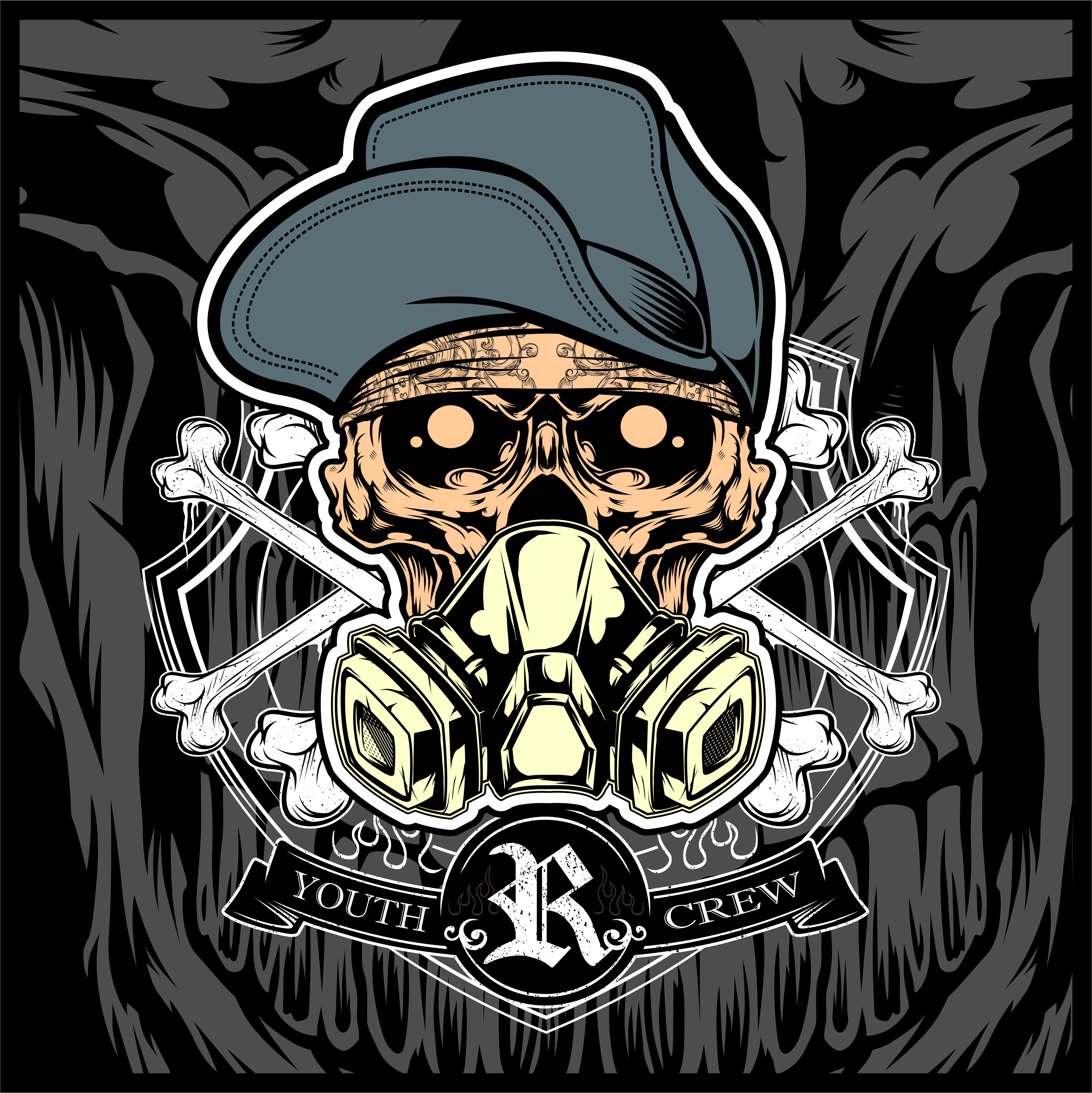 skull gas mask symbol skull gas mask symbol
