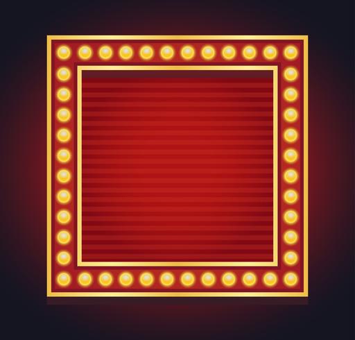 Light sign marquee bulb glowing vintage style vector