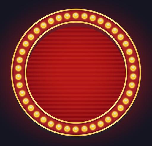 Light sign marquee bulb glowing vintage style vector