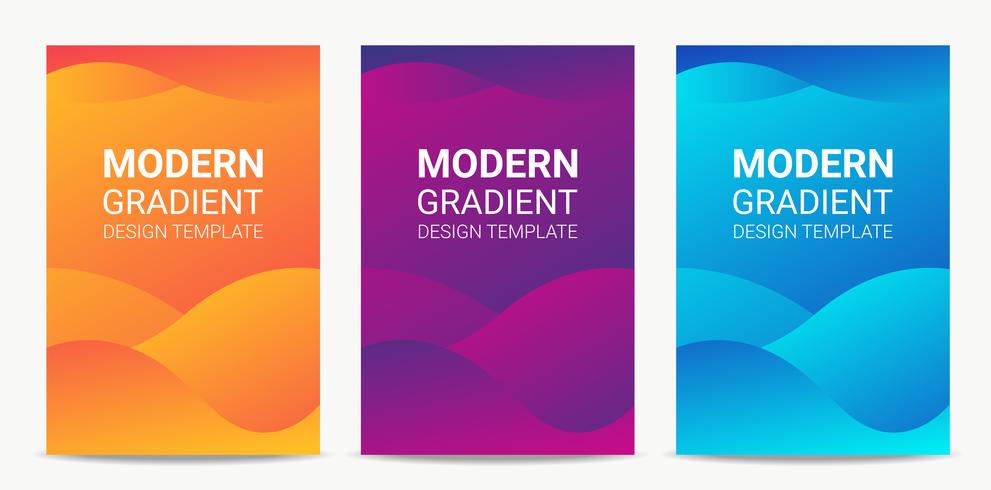Fluid Modern gradient background design template set vector