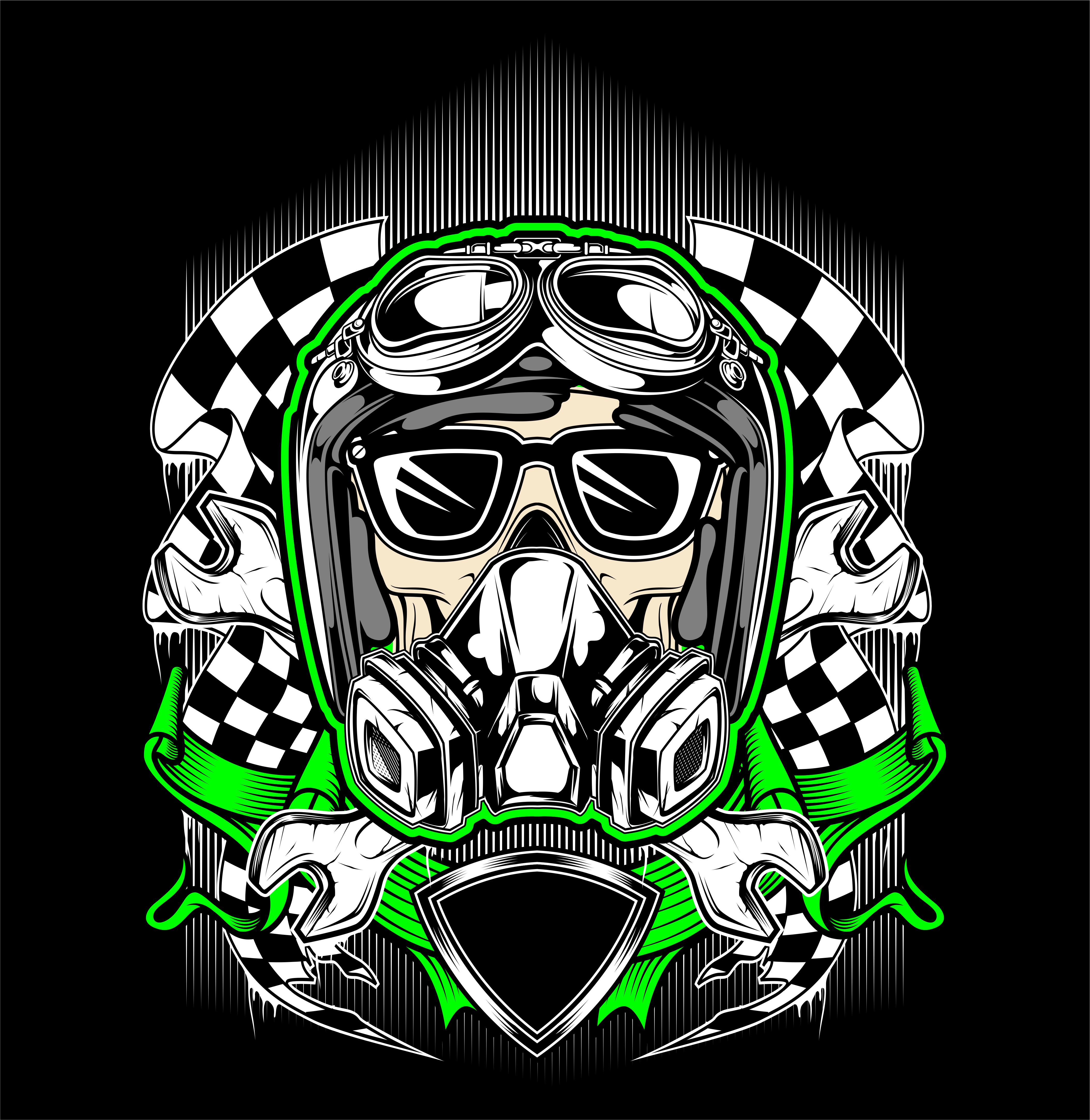 skull helmet racing with gas mask-vector 540844 Vector Art at Vecteezy