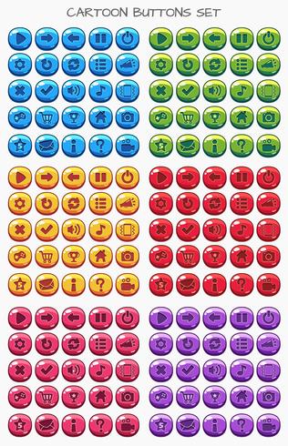 Cartoon button set game pack, GUI element for mobile game vector