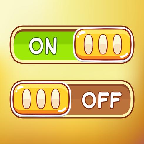 Cartoon Toggle Switch Different symbols asset vector