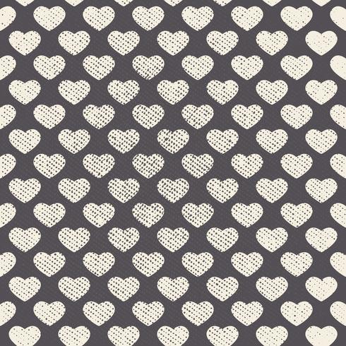 Vector Seamless Grunge Heart Pattern