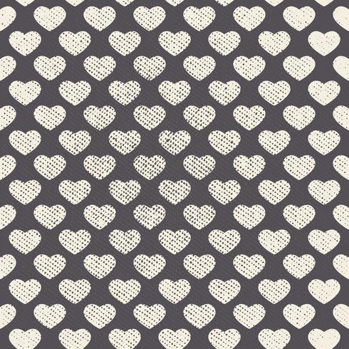 Vector Seamless Grunge Heart Pattern