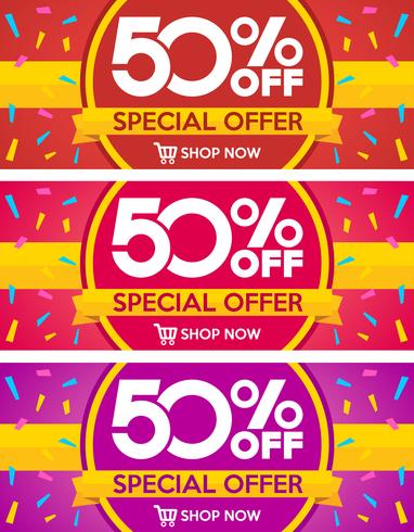 Set of sale banners design. Vector illustration