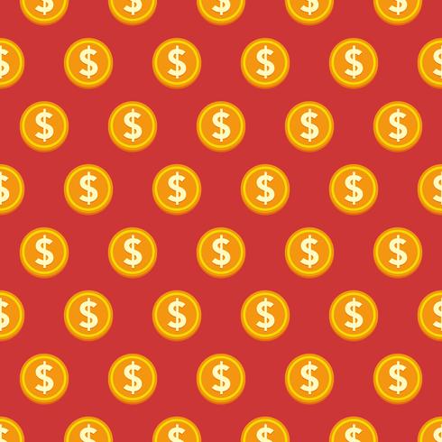 Vector Seamless Gold Coins Style Pattern