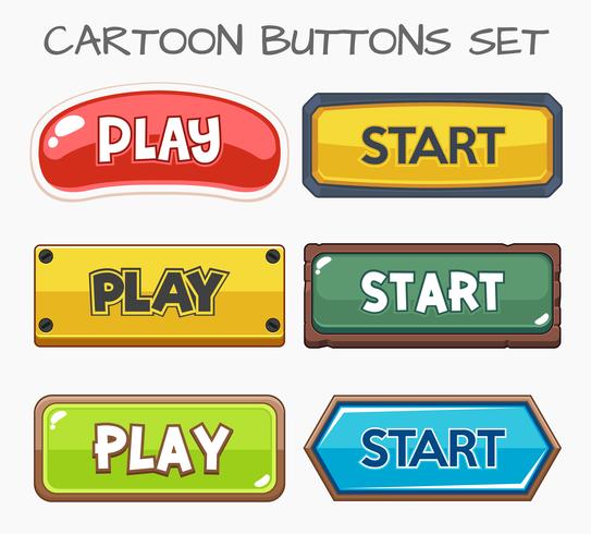 Cartoon buttons set game.Vector illustration vector