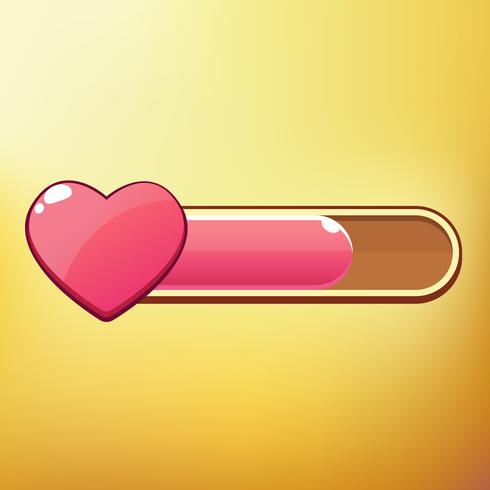 Cartoon Heart Different symbols asset GUI elements for casual mobile games vector