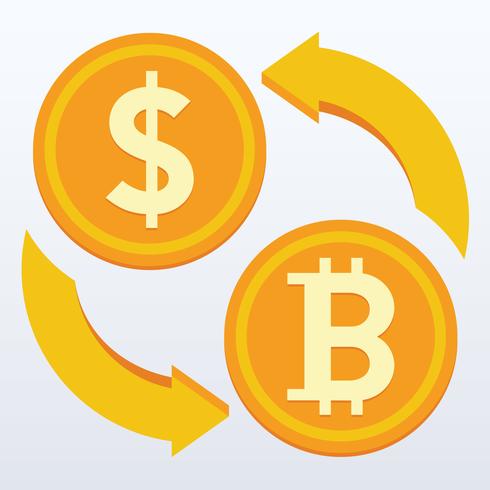 Diseño plano bitcoin, moneda digital o virtual. vector