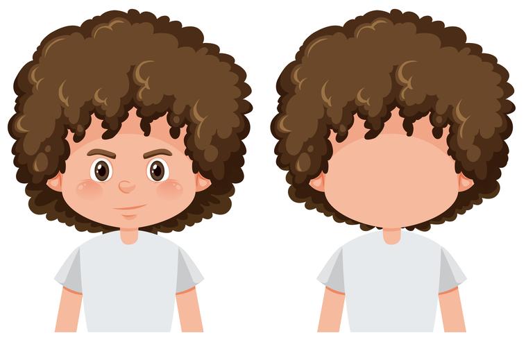 Boy With and Without Face vector