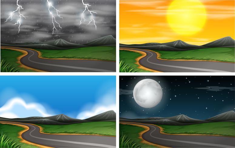 Set of nature scenes vector