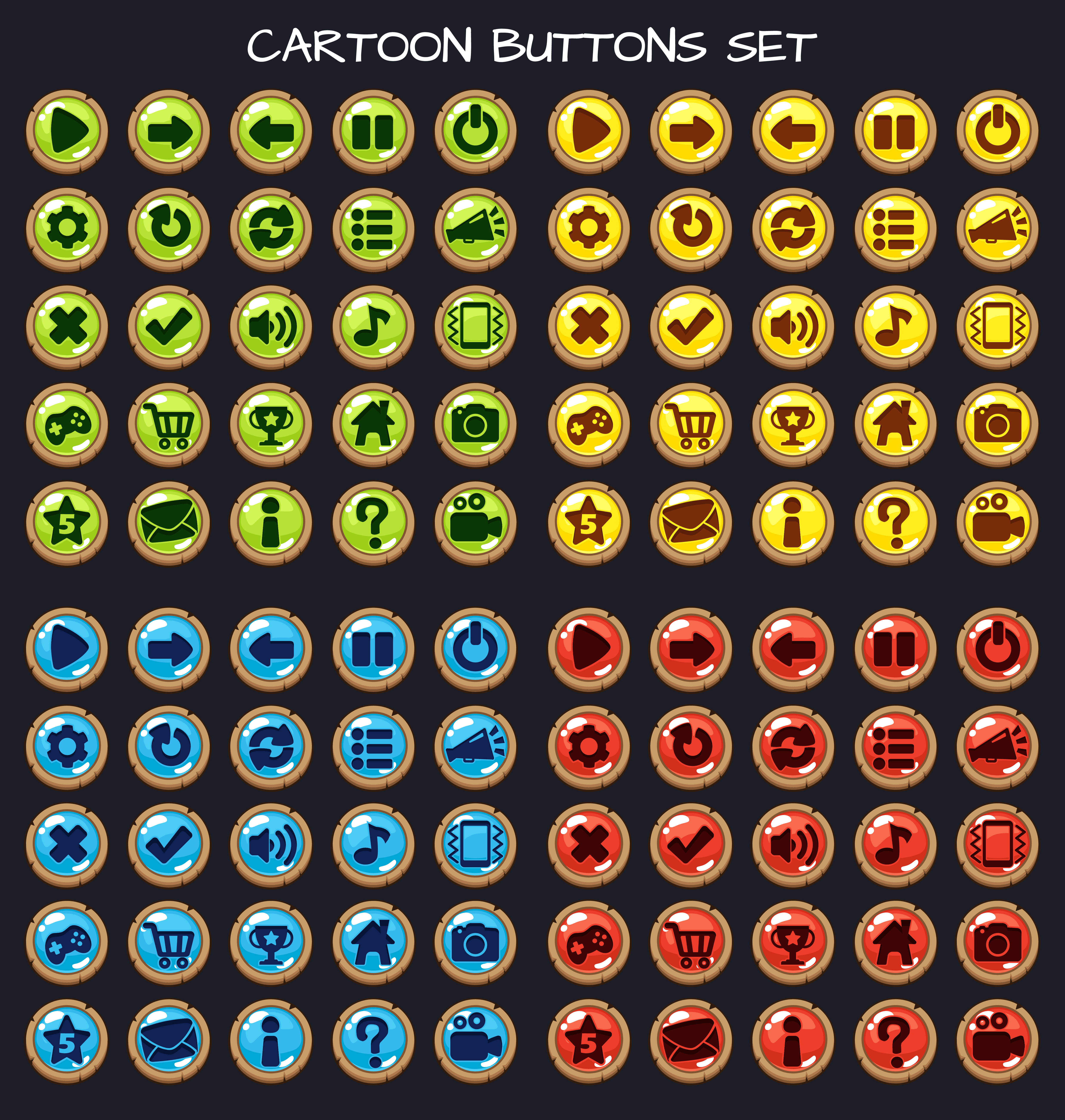 Cartoon button set game pack, GUI element for mobile game 541006 Vector Art at Vecteezy Cartoon button set game pack, GUI element for mobile game 541006 Vector Art at Vecteezy