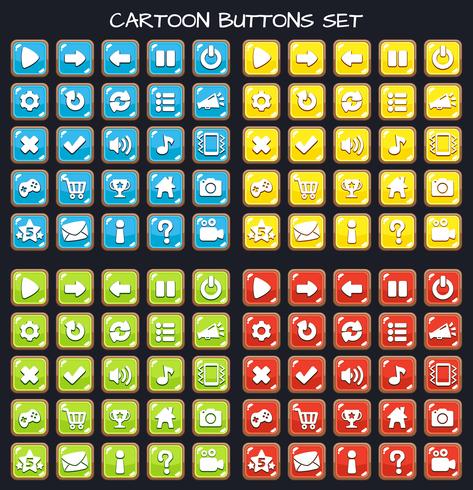 Cartoon button set game pack, GUI element for mobile game vector