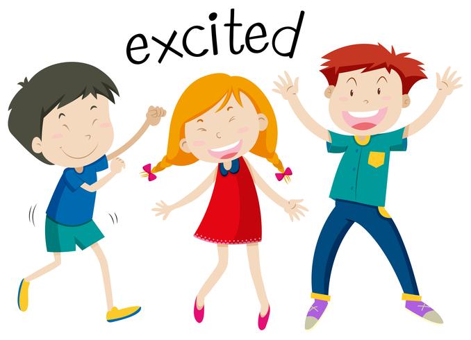English vocabulary of excited vector