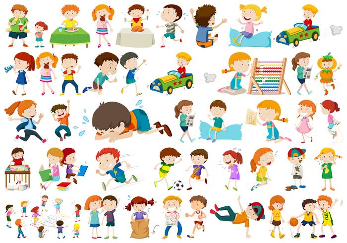 Conjunto de diferentes niños vector