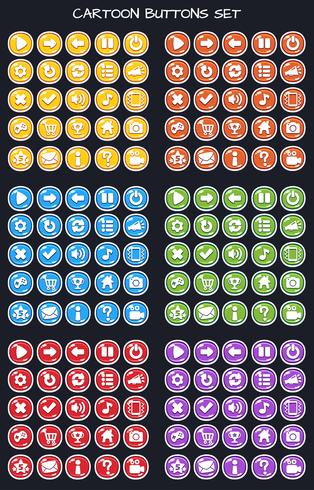 Cartoon button set game pack, GUI element for mobile game vector