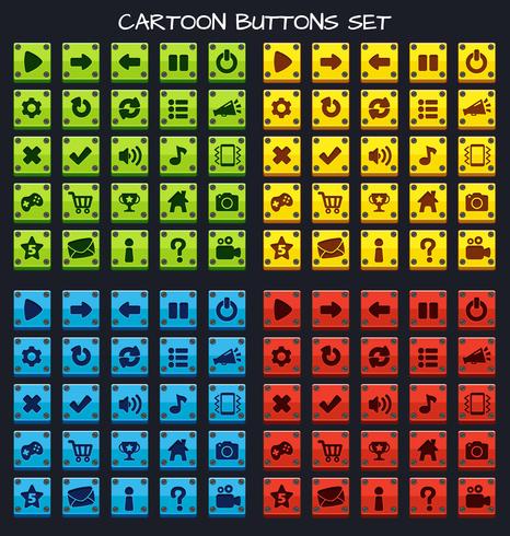 Cartoon button set game pack, GUI element for mobile game vector