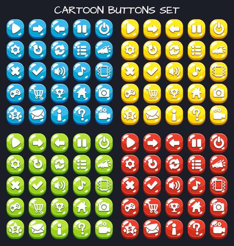 Cartoon button set game pack, GUI element for mobile game vector