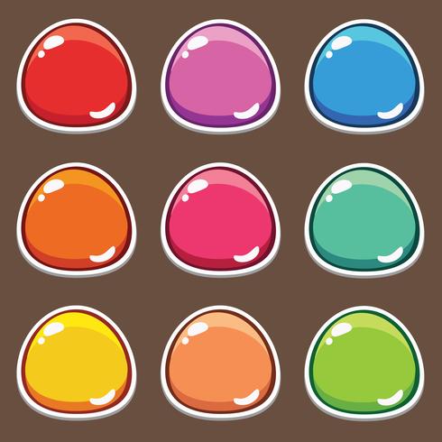 Cartoon button set game, GUI element for mobile game vector