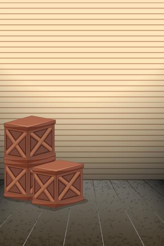 Blank wooden box background vector