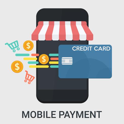 Mobile payment in a flat design vector