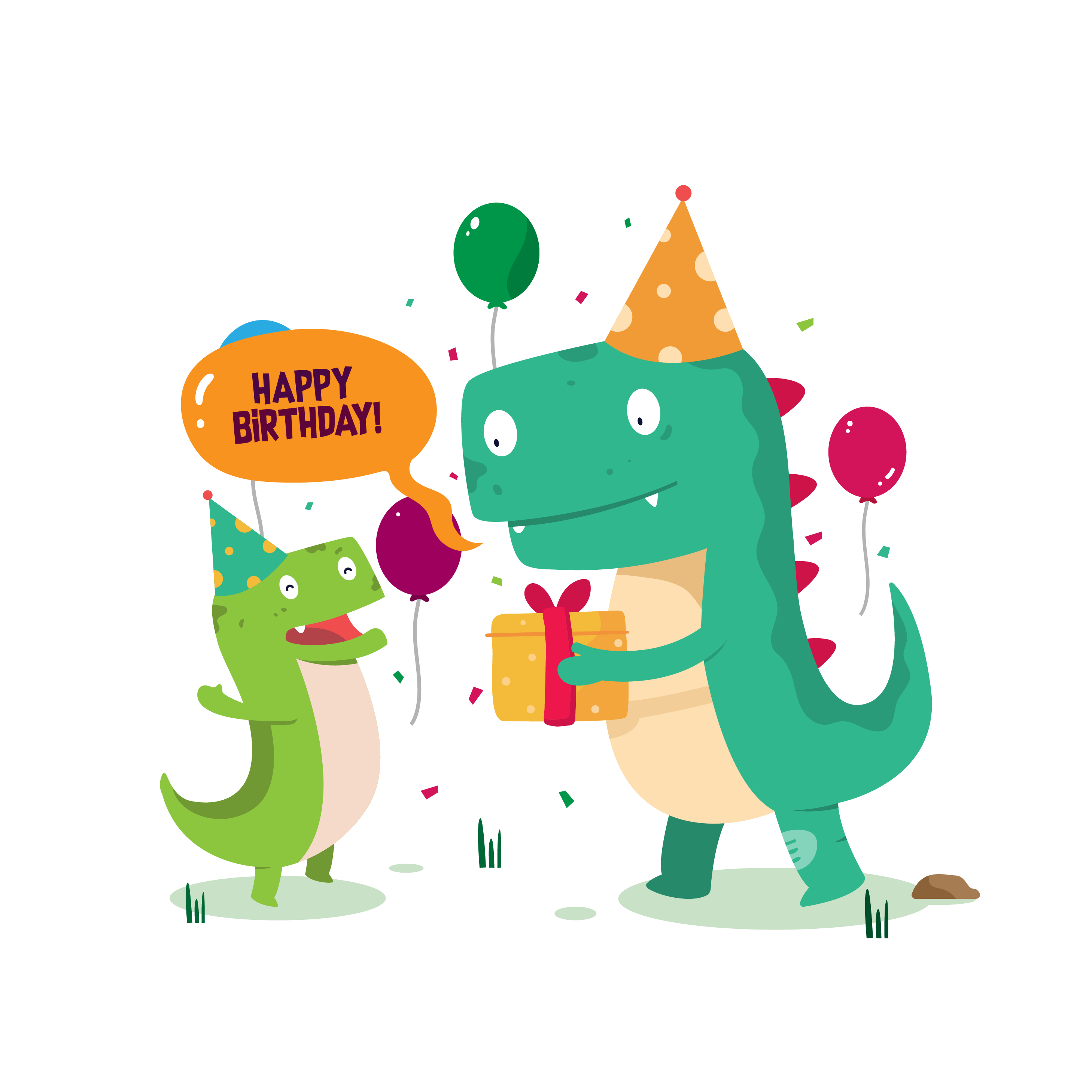 Download Happy Birthday Animals Vector 541112 - Download Free Vectors, Clipart Graphics & Vector Art