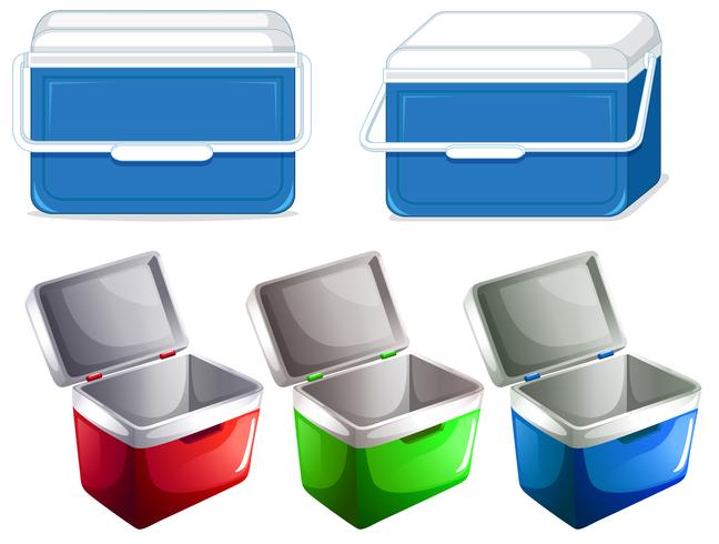 Conjunto de contenedor de caja de hielo vector