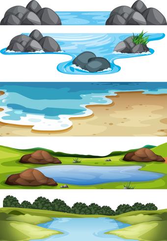 Conjunto de escenas de la naturaleza. vector