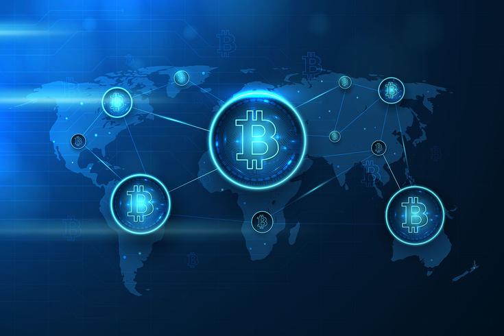 Futuristic Bitcoin Illustration vector