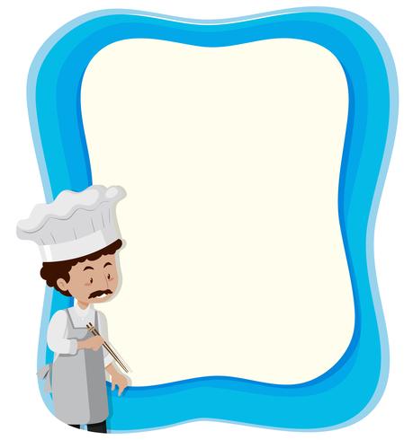 chef y fondo azul vector