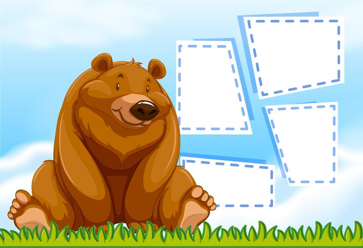 Brown bear template frame vector