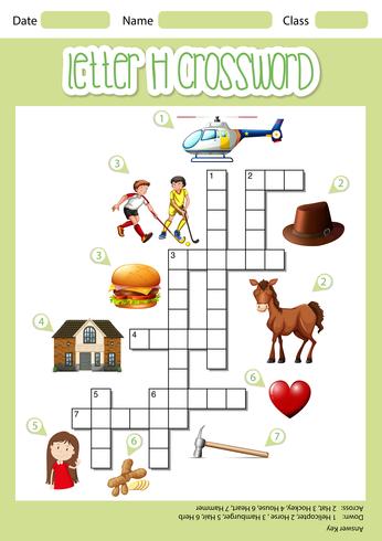 Letter H crossword template vector