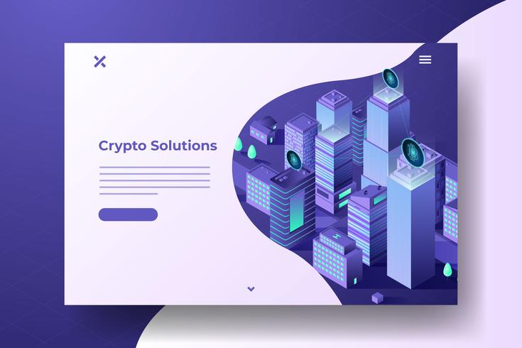 Isometric Blockchain Illustration vector