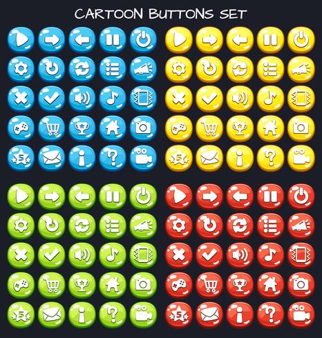 Cartoon button set game pack, GUI element for mobile game vector