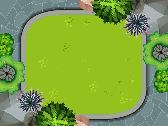 Aerial view of garden vector