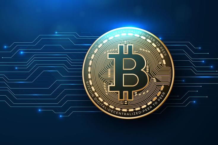 Realistic Bitcoin Background vector