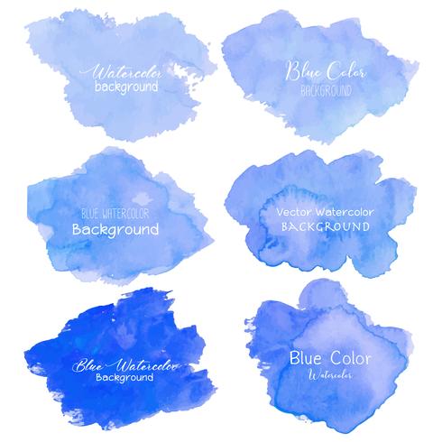 Blue abstract watercolor background. Watercolor element for card. Vector illustration.