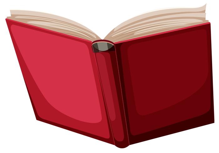 Un libro rojo sobre fondo blanco vector