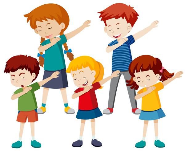 A group of children dab vector