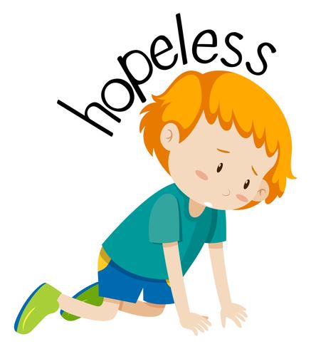 English vocabulary word hopeless vector