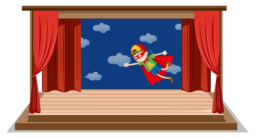 A boy drama show on stage vector